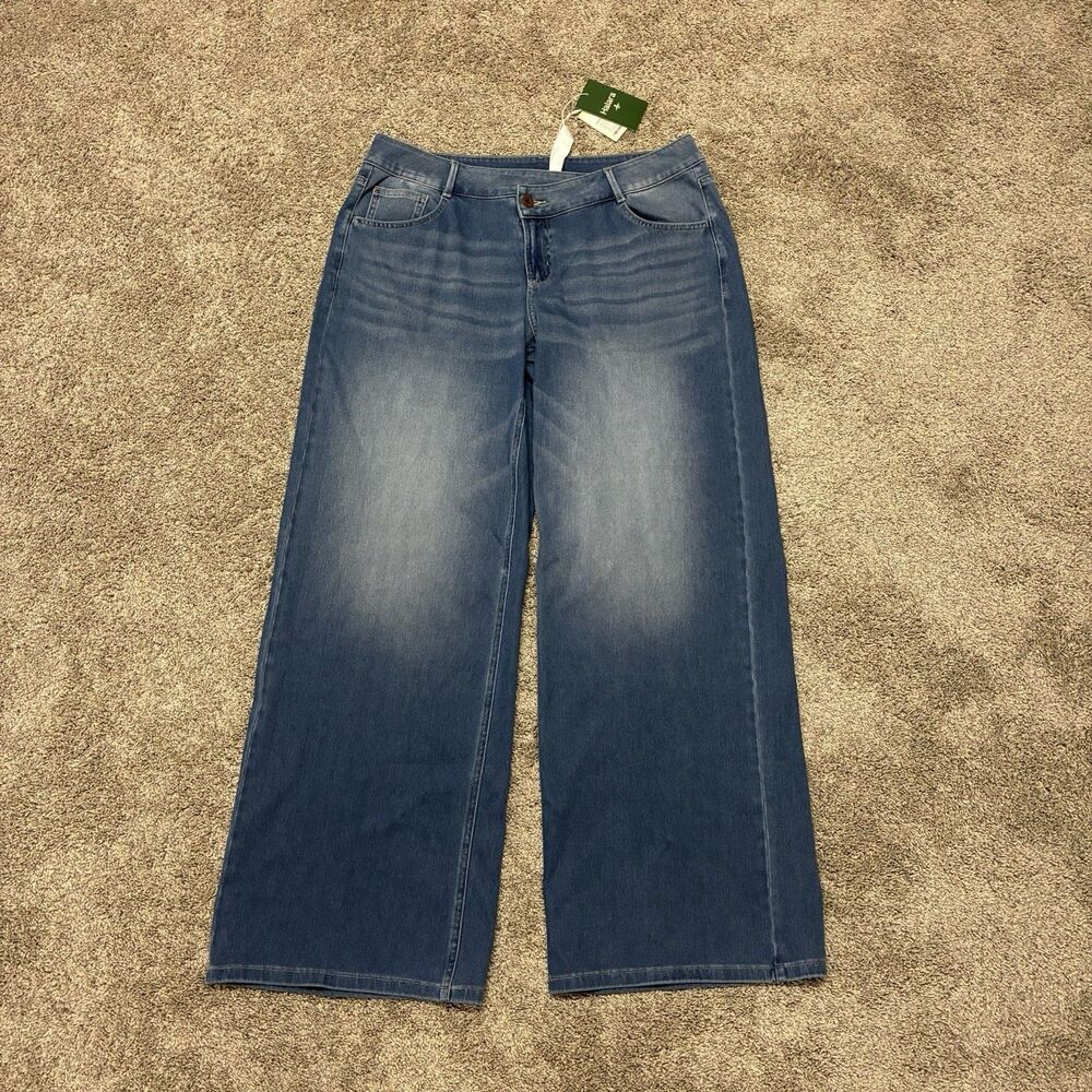 Halara Flex Denim Wide Leg Jeans Womens L Tall Blue Medium Wash 32x31" Comfort